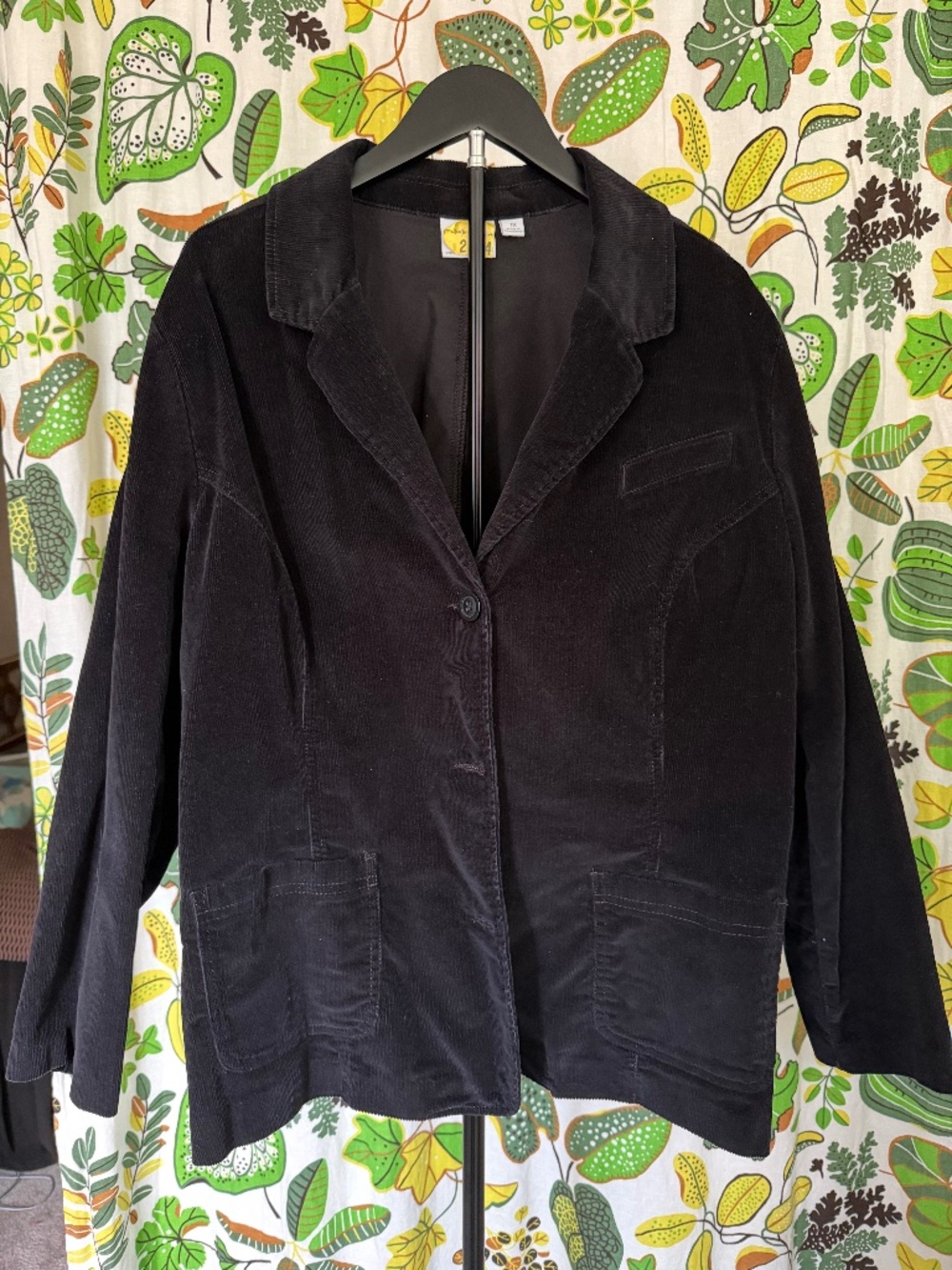 Sonoma Life + Style Black Corduroy Blazer Jacket 1X